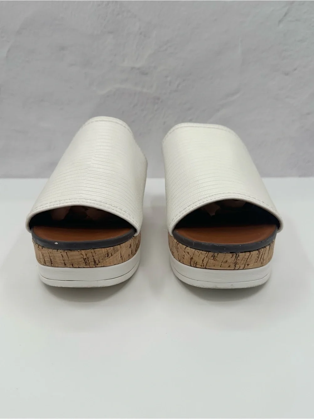 Naturalizer White Cork Platform Slide Sandals - Women